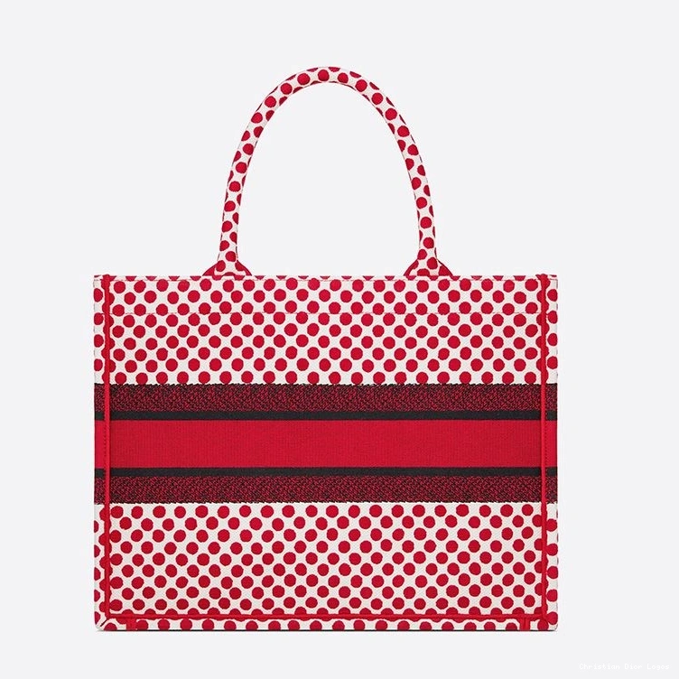 Cheap Dior Book Motif Tote Canvas Red Dots 0810 Luxury